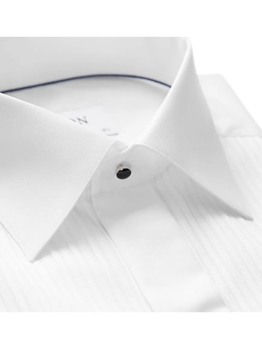 Eton Contemporary Fit Plissé Black Tie Dress Shirt