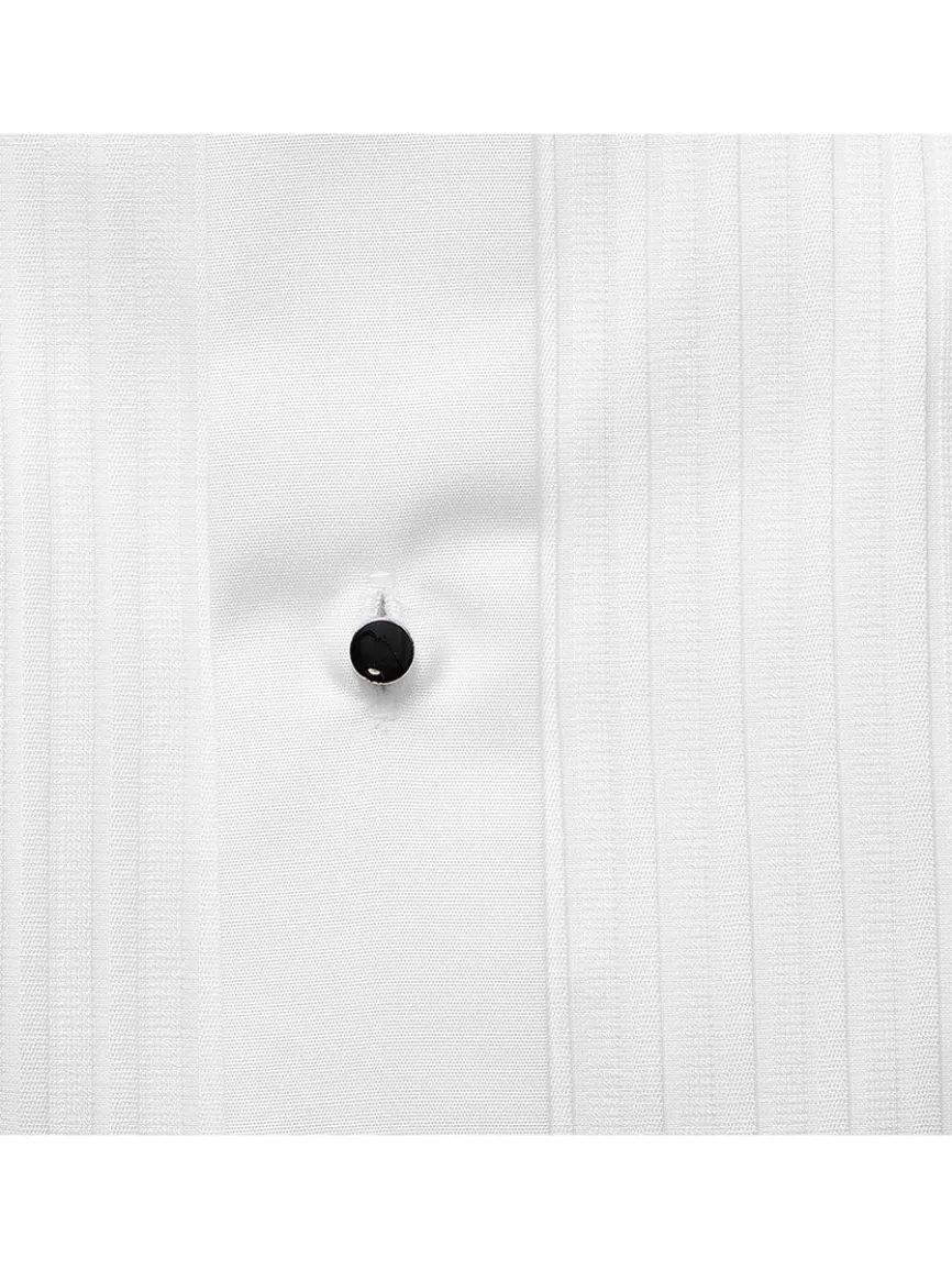 Eton Contemporary Fit Plissé Black Tie Dress Shirt