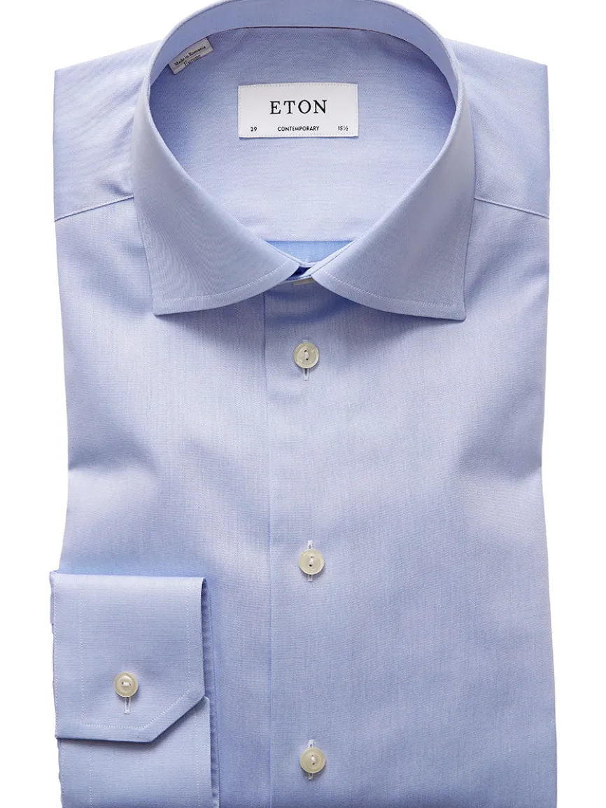 Eton Contemporary Fit Light Blue Signature Twill Dress Shirt
