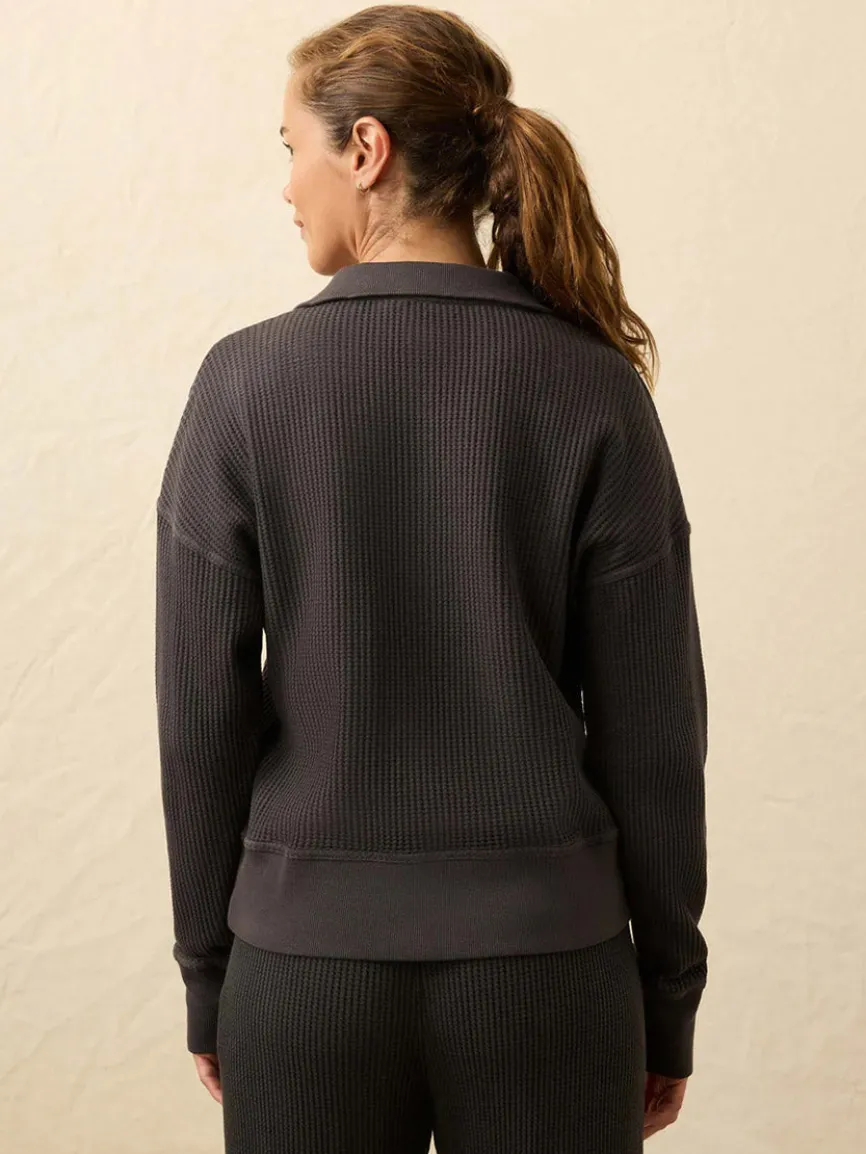 Faherty Brand Après Waffle Henley in Washed Black