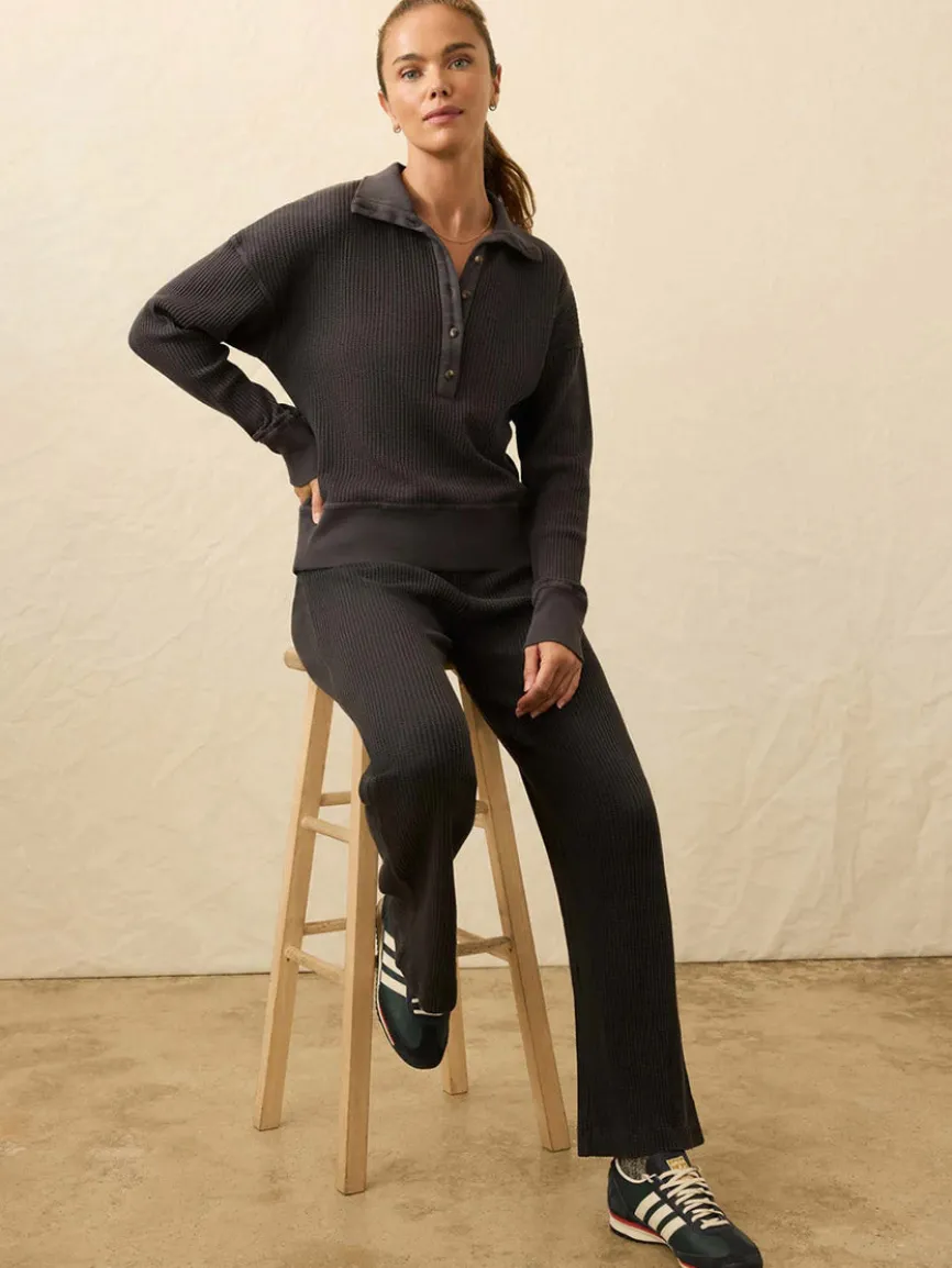 Faherty Brand Après Waffle Henley in Washed Black