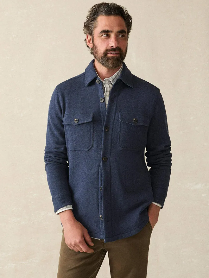 Faherty Brand Inlet Knit CPO in Navy Night Melange