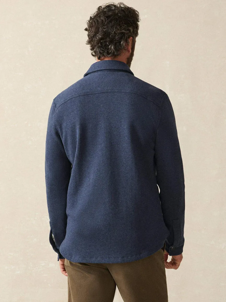 Faherty Brand Inlet Knit CPO in Navy Night Melange