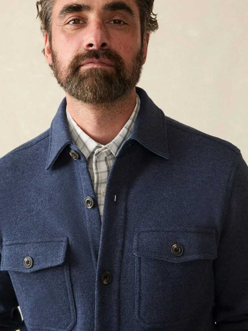 Faherty Brand Inlet Knit CPO in Navy Night Melange