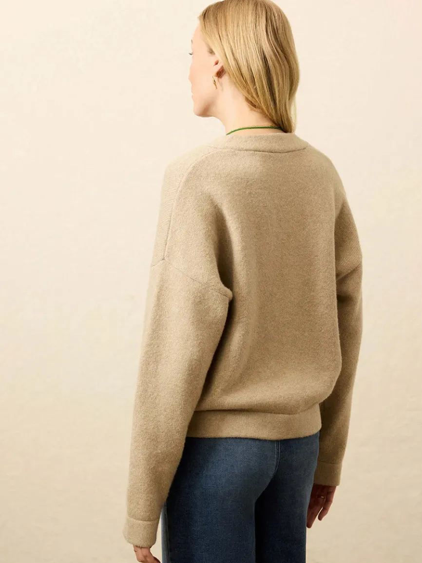 Faherty Brand Jackson V-Neck Popover in Oatmeal Heather