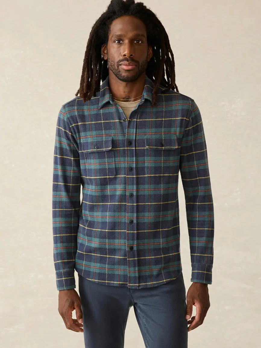 Faherty Brand Legend Sweater Shirt in Mossy Elm Plaid