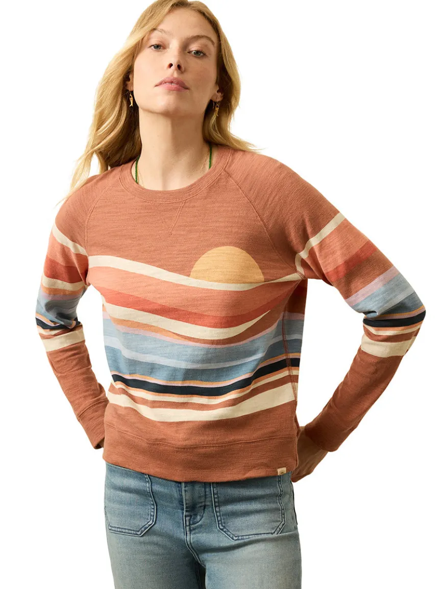 Faherty Brand Sunwashed Slub Crewneck in Autumn Spritz Soleil