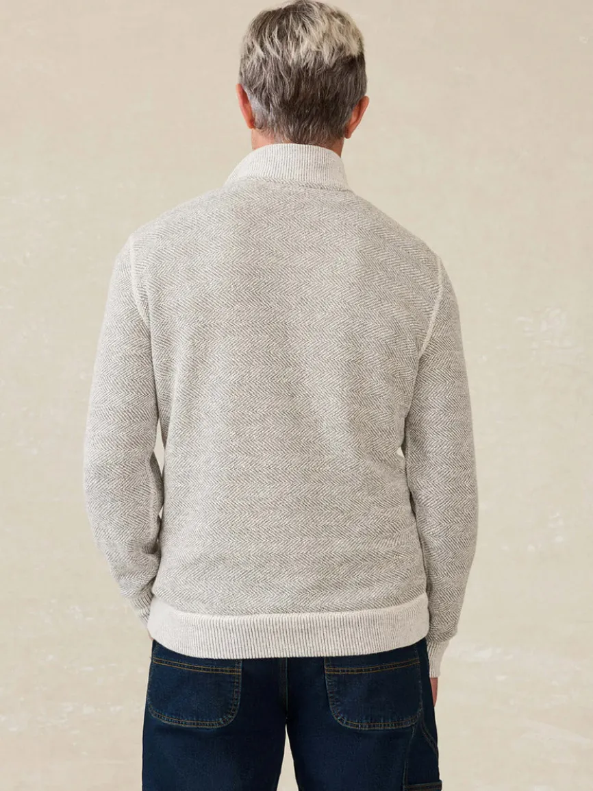 Faherty Brand Whitewater Quarter Zip in Grey Shell Loop