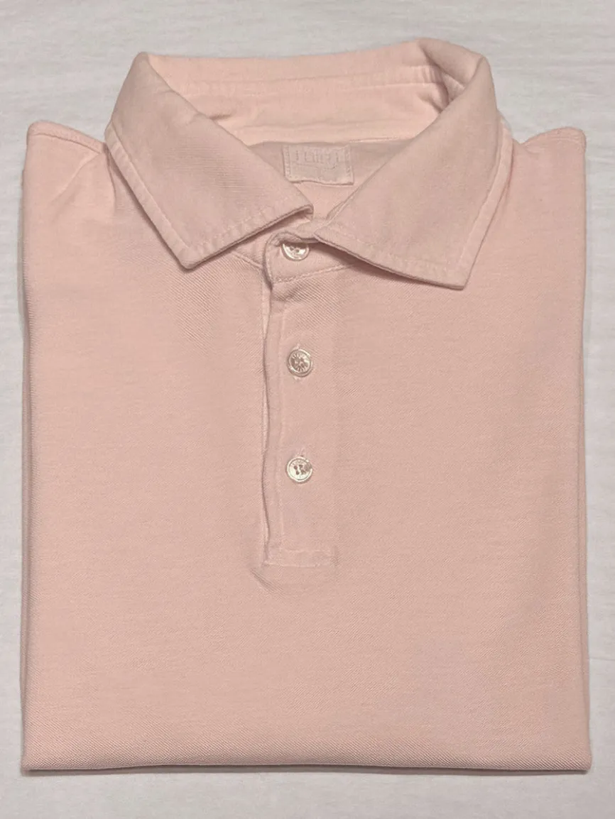 Fedeli Zero Superlight Pique Short Sleeve Polo in Pink