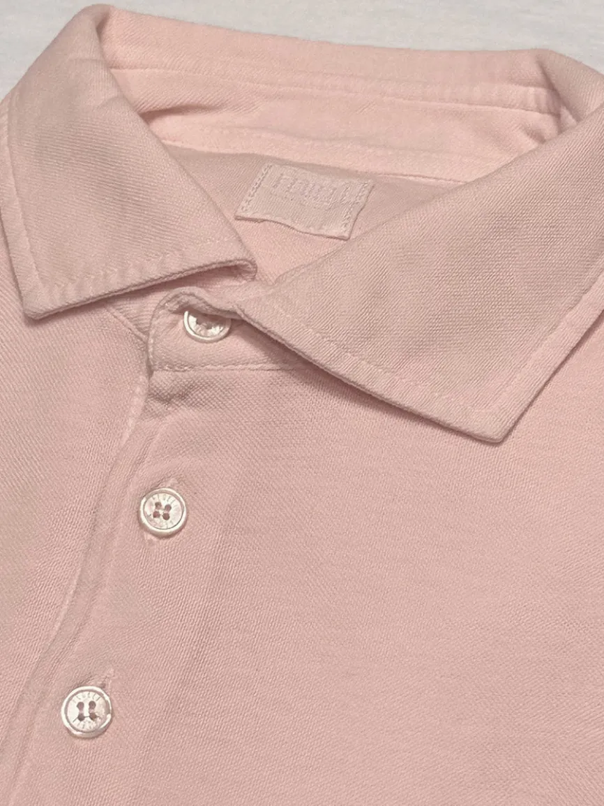 Fedeli Zero Superlight Pique Short Sleeve Polo in Pink