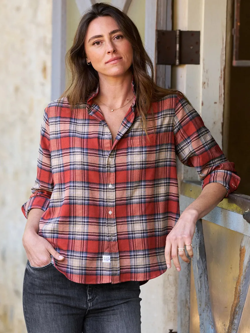Frank & Eileen Eileen Relaxed Button-Up Shirt in Washed Red Plaid