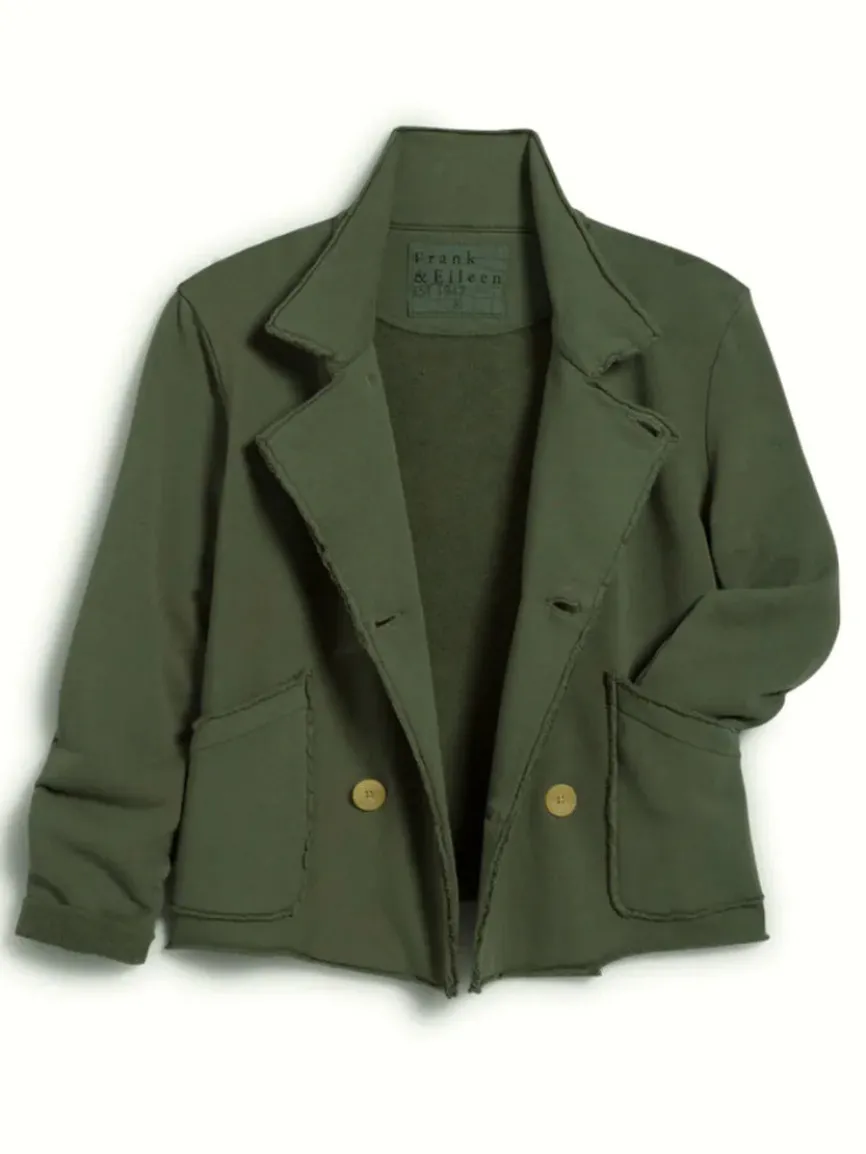 Frank & Eileen Mini Belfast Cropped Sweatshirt Peacoat in Caper