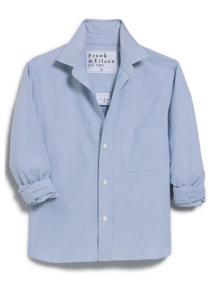 Frank & Eileen Silvio Untuckable Button-Up Shirt in Indigo Oxford
