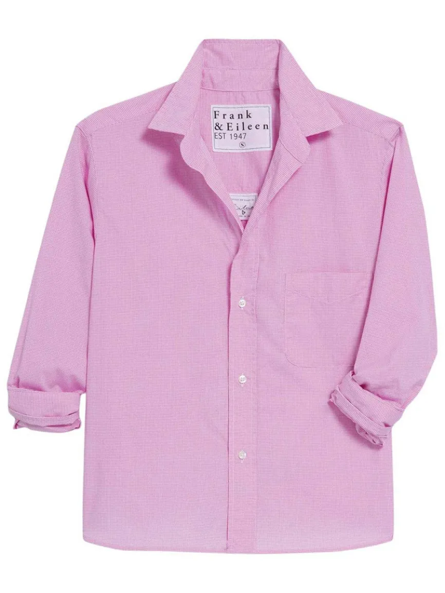 Frank & Eileen Silvio Untuckable Button-Up Shirt in Hot Pink Plaid