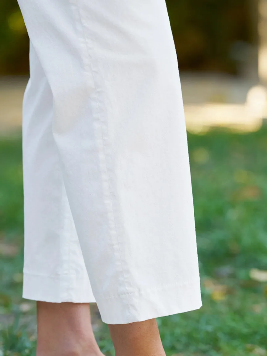 Frank & Eileen Westport Italian Wide-Leg Chino in White