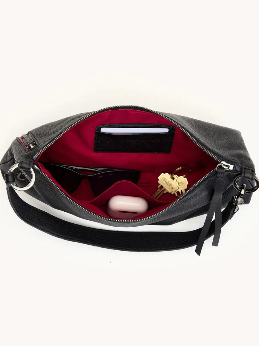 Hammitt Los Angeles Kyle Medium Shoulder Bag in Black/Gunmetal