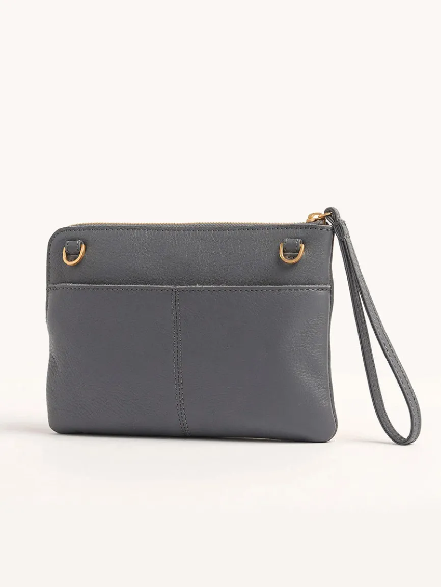 Hammitt Los Angeles Nash Small Clutch in Sonnet Grey/Brushed Gold
