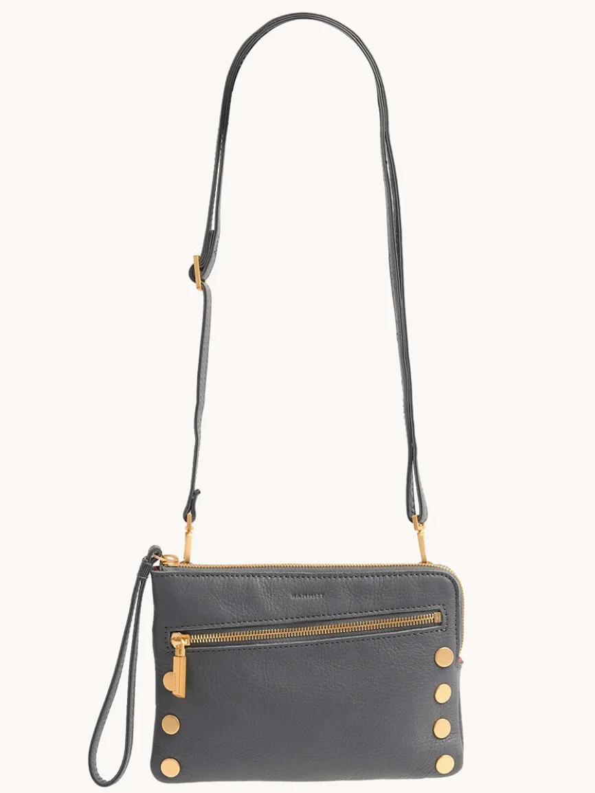 Hammitt Los Angeles Nash Small Clutch in Sonnet Grey/Brushed Gold