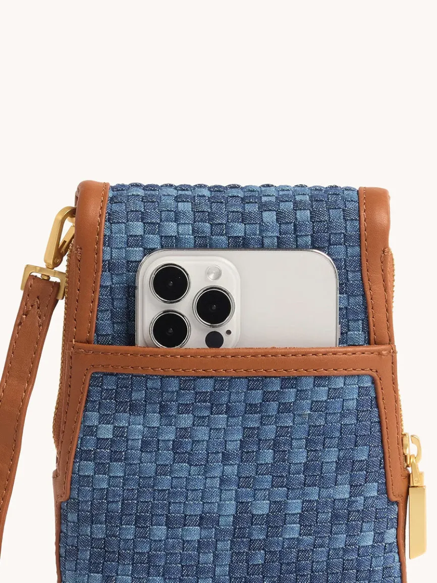 Hammitt Los Angeles VIP Mobile in Mosaic Denim/Brushed Gold