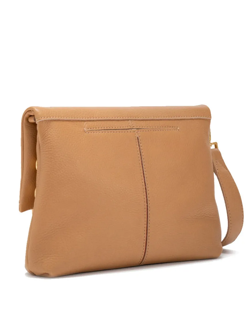 Hammitt Los Angeles VIP Medium Clutch in Toast Tan/Brushed Gold