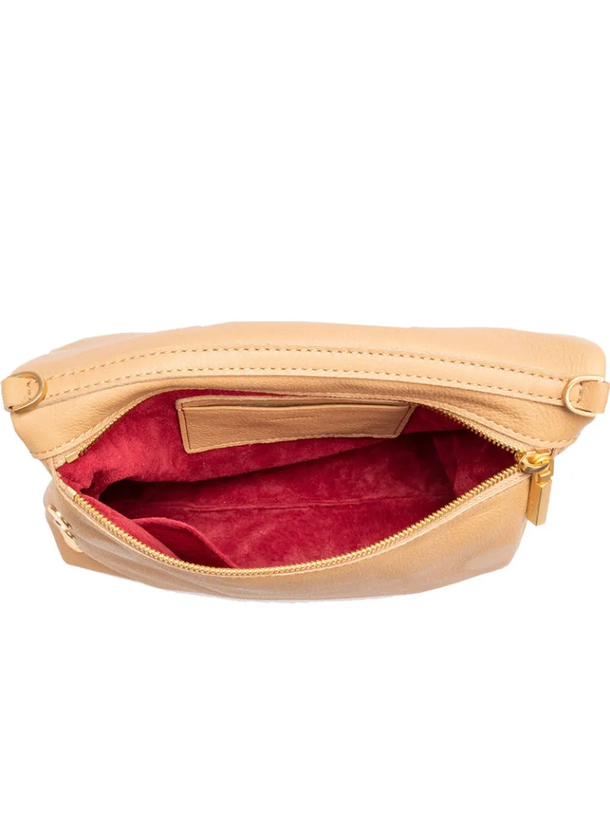 Hammitt Los Angeles VIP Medium Clutch in Toast Tan/Brushed Gold