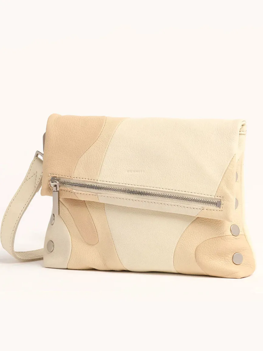 Hammitt Los Angeles VIP Medium Clutch in Coastal Cream/Brushed Silver