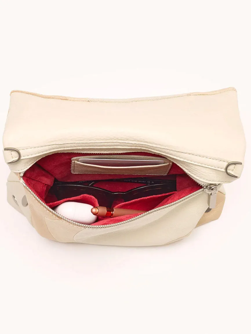 Hammitt Los Angeles VIP Medium Clutch in Coastal Cream/Brushed Silver