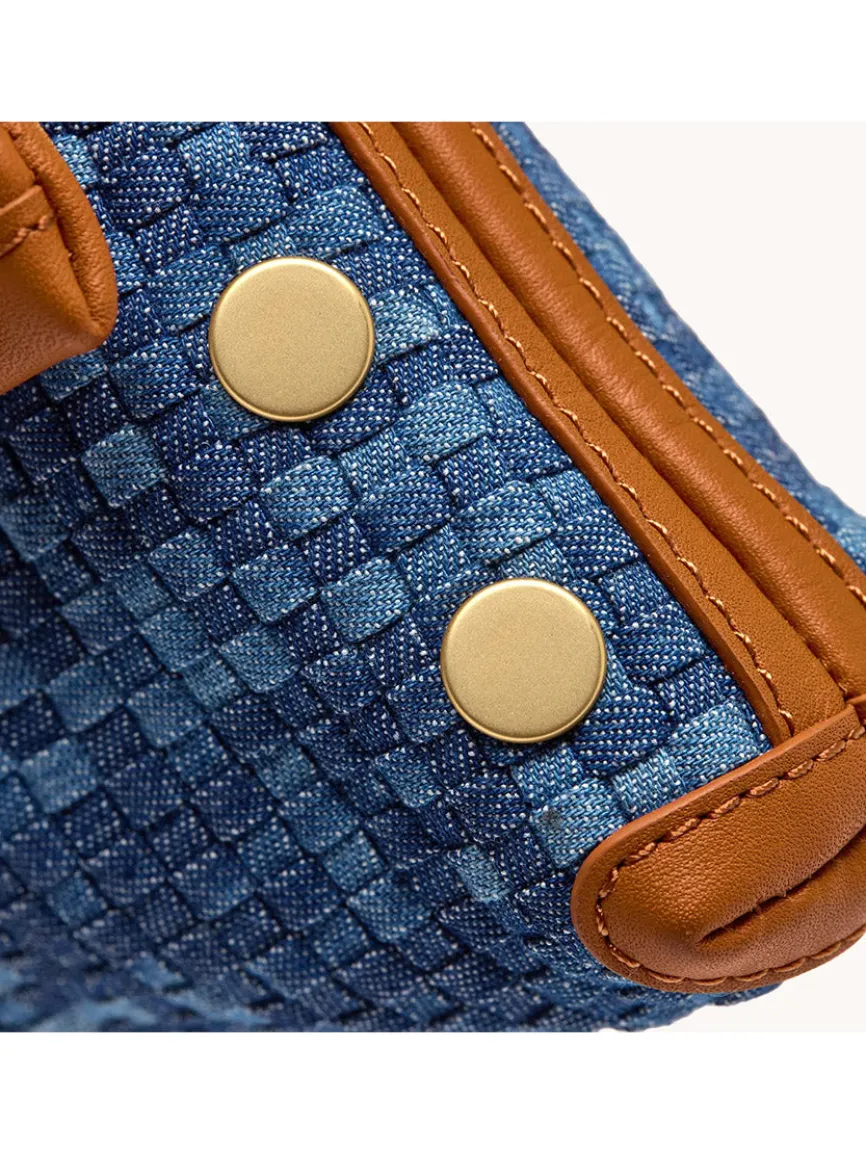 Hammitt Los Angeles VIP Medium Clutch in Mosaic Denim/Brushed Gold