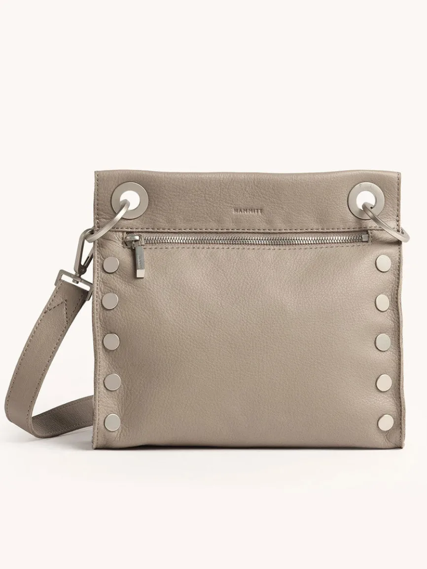Hammitt Los Angeles Tony Medium Crossbody Bag in Pewter Pebble/Brushed Silver