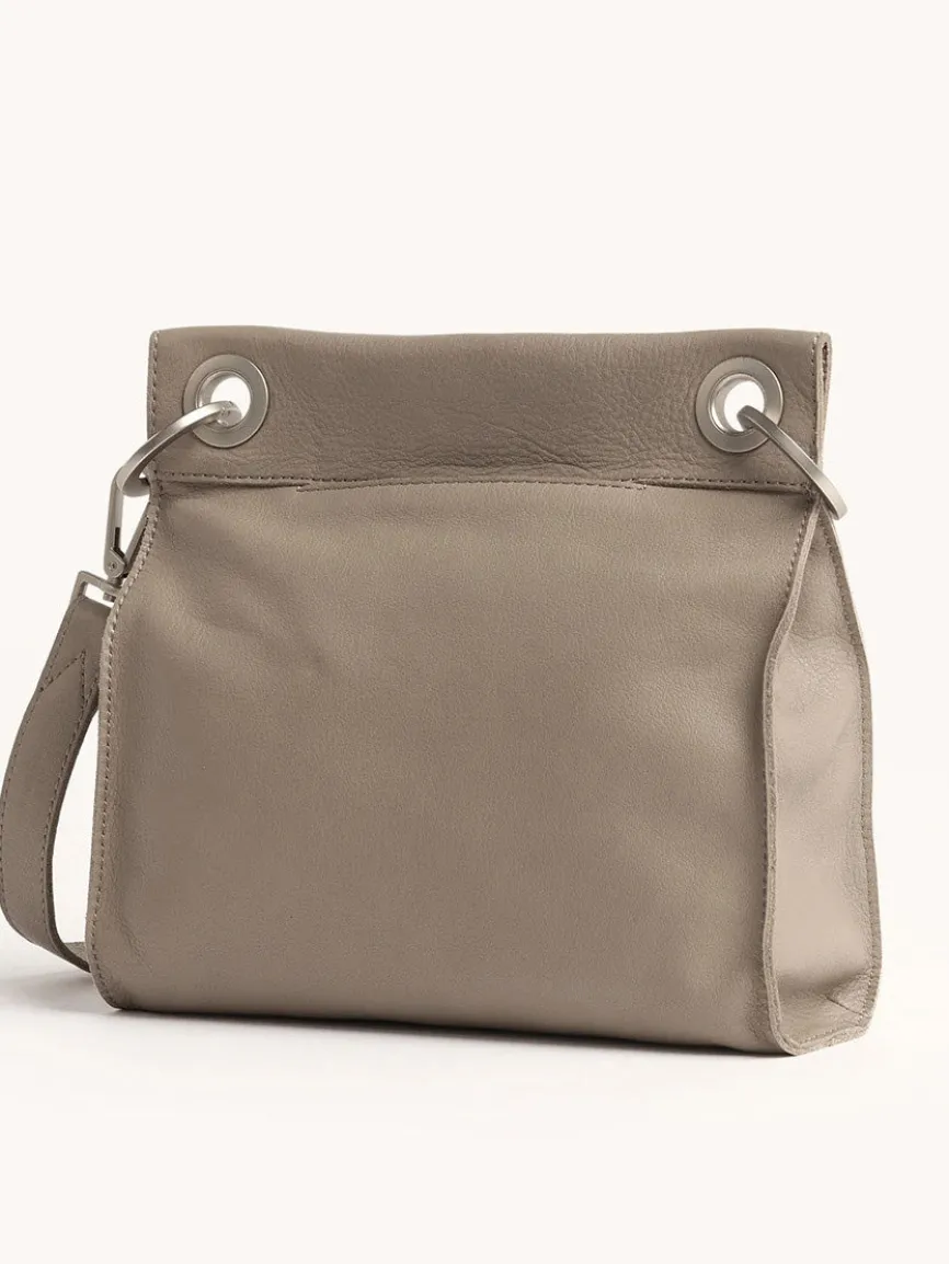 Hammitt Los Angeles Tony Medium Crossbody Bag in Pewter Pebble/Brushed Silver