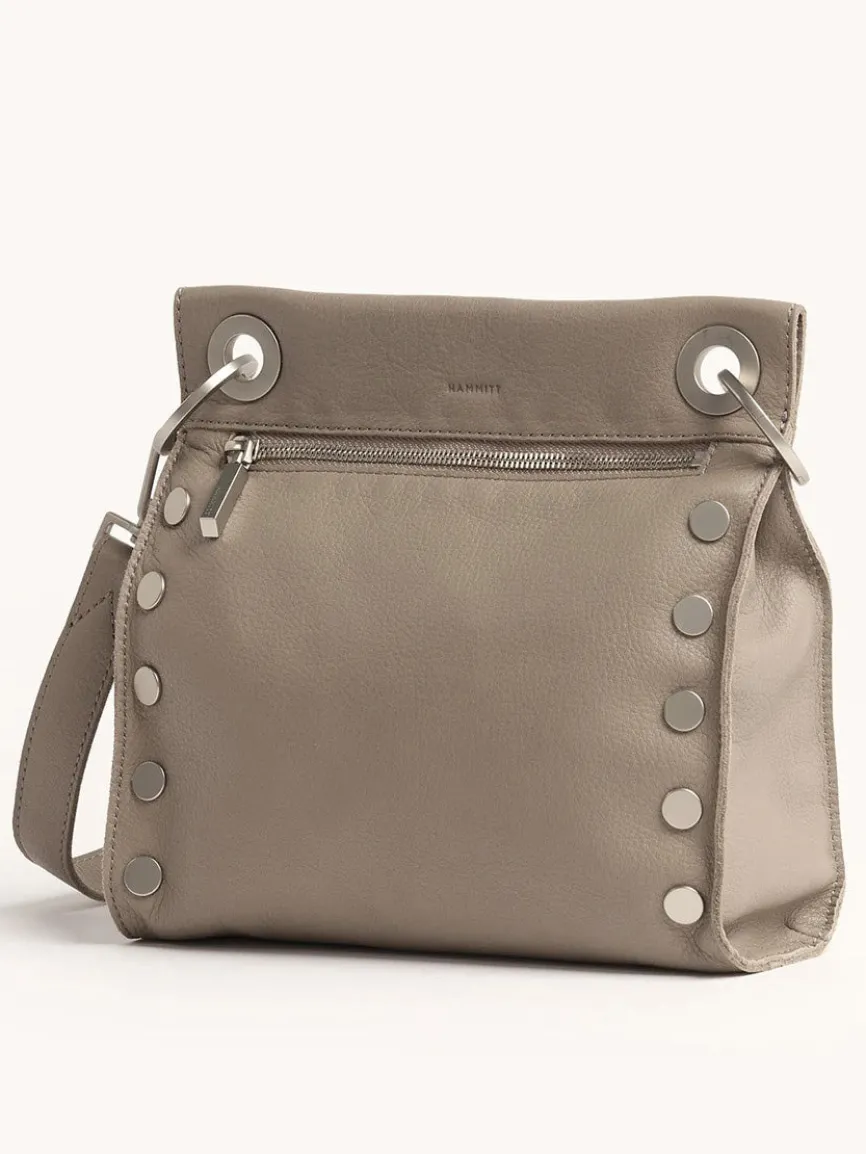 Hammitt Los Angeles Tony Medium Crossbody Bag in Pewter Pebble/Brushed Silver