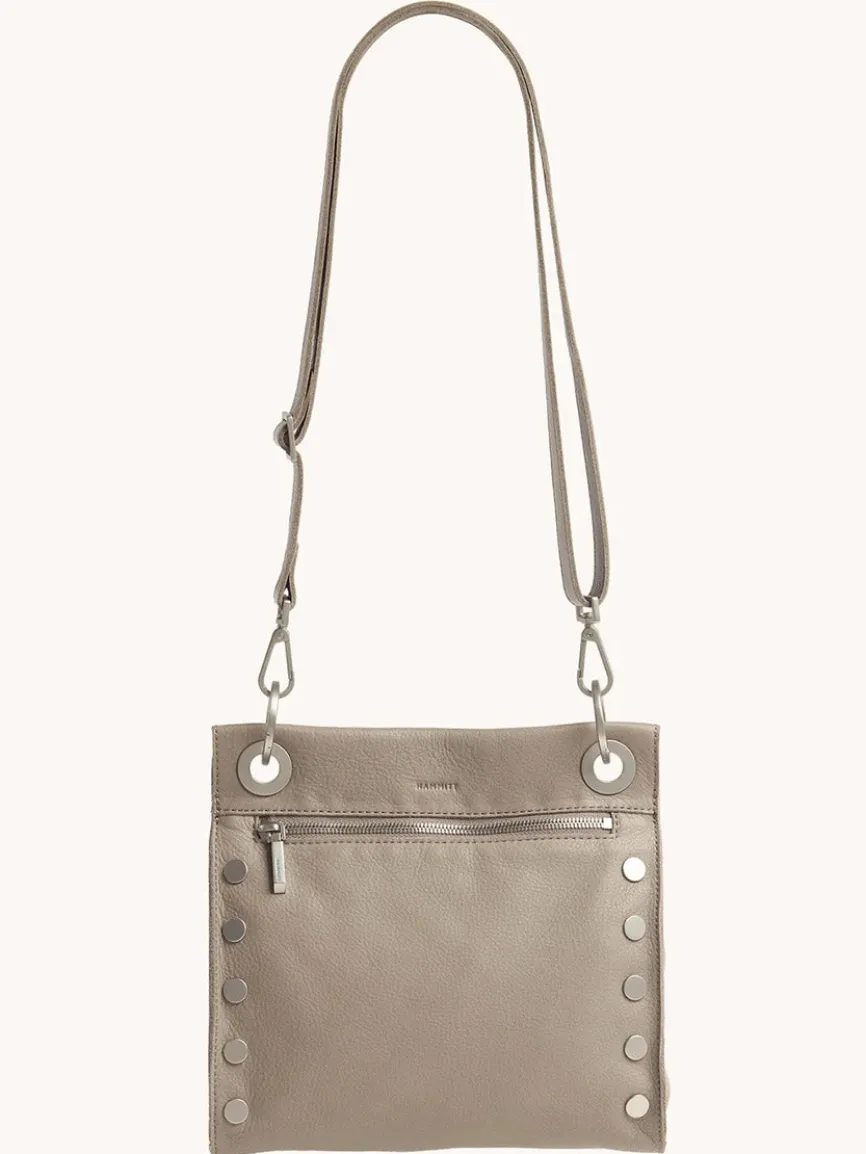 Hammitt Los Angeles Tony Medium Crossbody Bag in Pewter Pebble/Brushed Silver