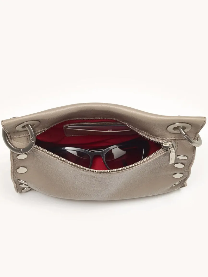 Hammitt Los Angeles Tony Medium Crossbody Bag in Pewter Pebble/Brushed Silver