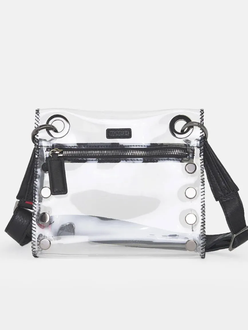 Hammitt Los Angeles Tony Small Crossbody Bag in Clear Black/Gunmetal