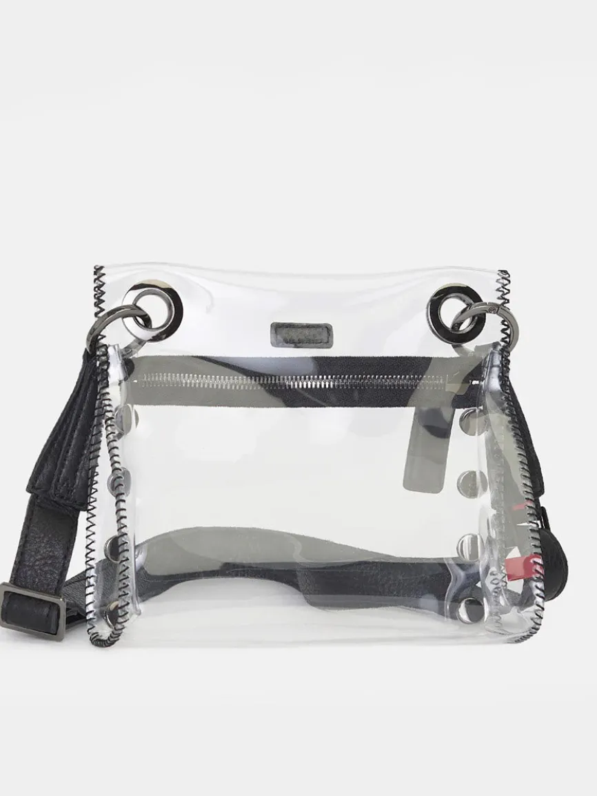 Hammitt Los Angeles Tony Small Crossbody Bag in Clear Black/Gunmetal