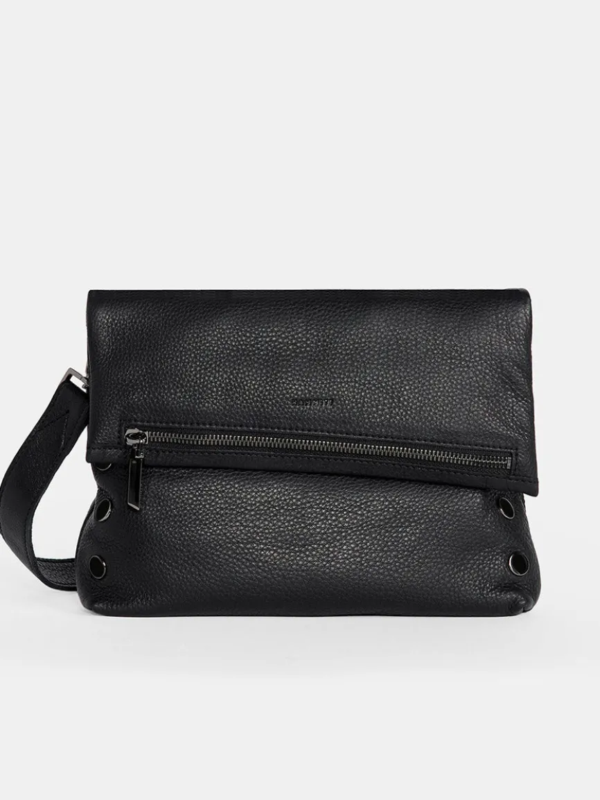 Hammitt Los Angeles VIP Medium Clutch in Black/Gunmetal