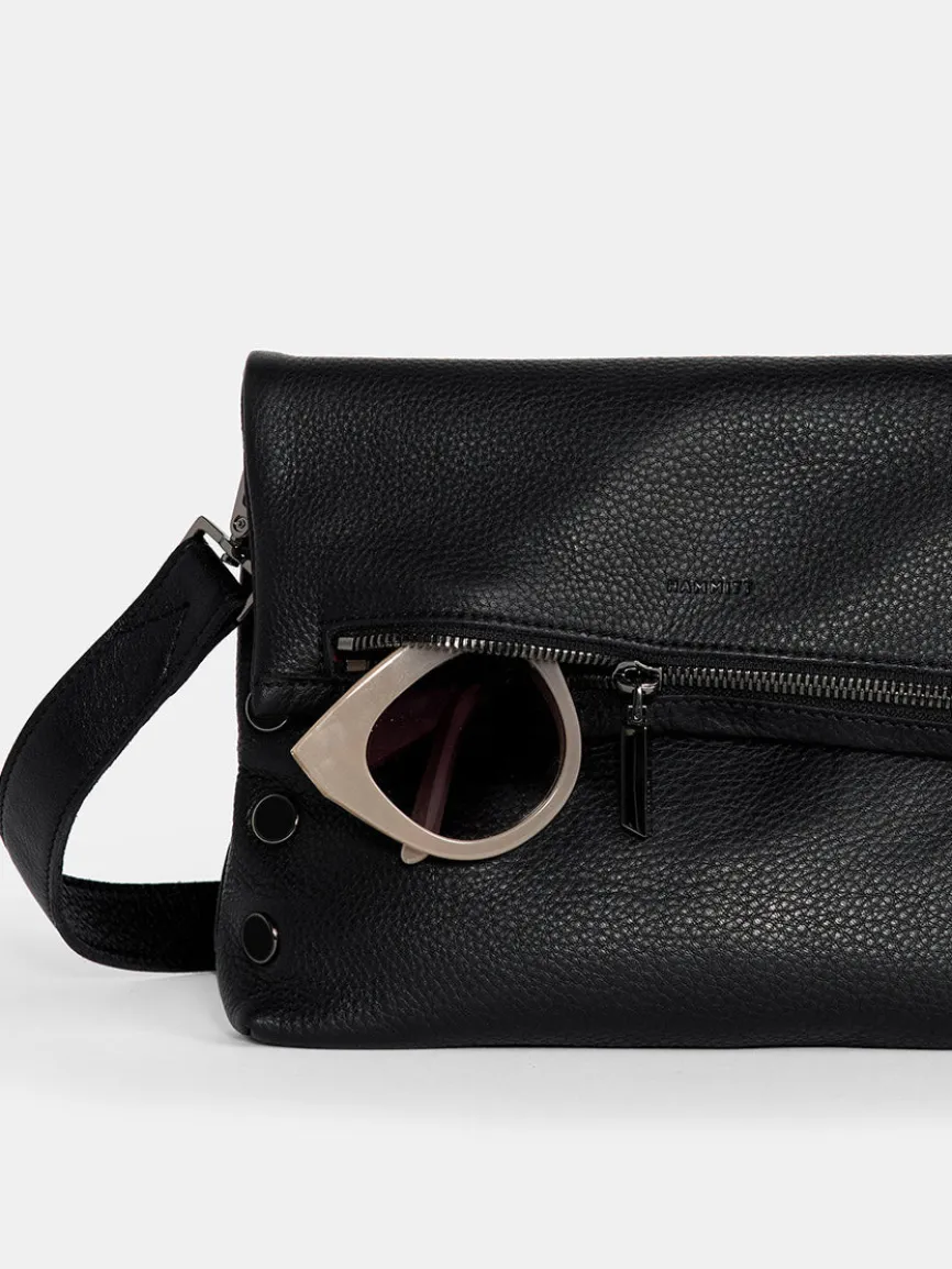 Hammitt Los Angeles VIP Medium Clutch in Black/Gunmetal