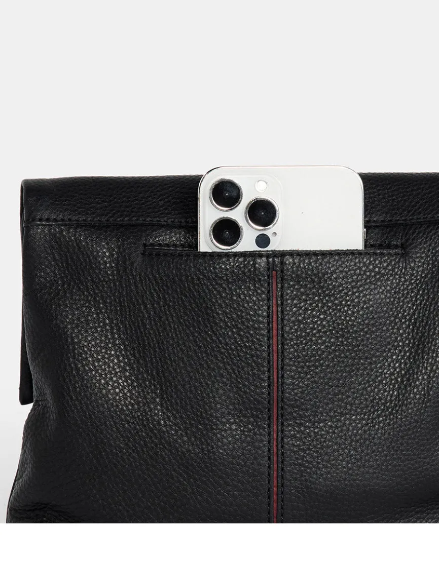 Hammitt Los Angeles VIP Medium Clutch in Black/Gunmetal