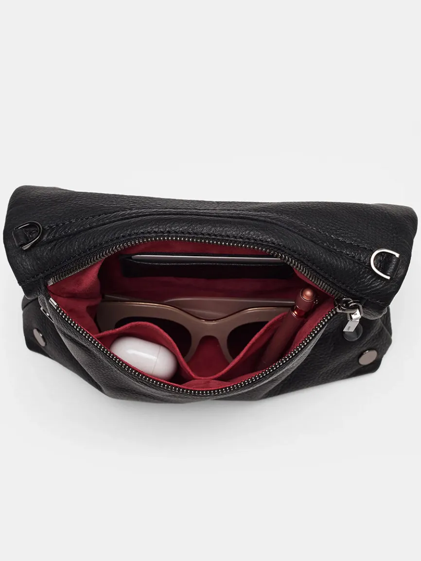 Hammitt Los Angeles VIP Medium Clutch in Black/Gunmetal