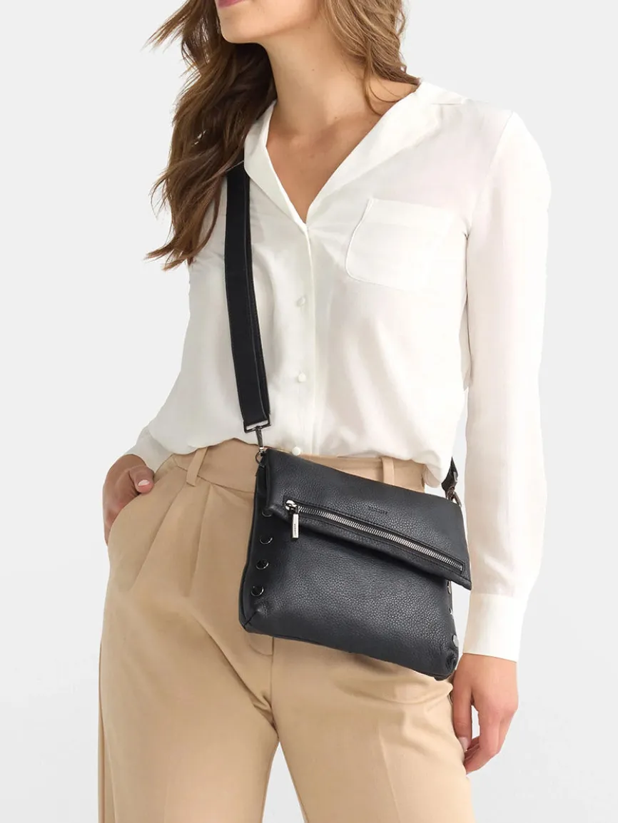 Hammitt Los Angeles VIP Medium Clutch in Black/Gunmetal