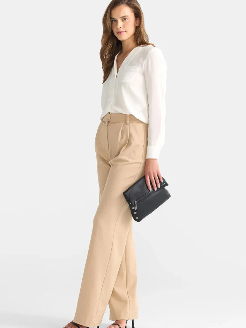 Hammitt Los Angeles VIP Medium Clutch in Black/Gunmetal