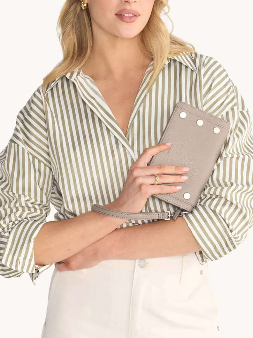 Hammitt Los Angeles Bryant Wallet in Pewter Pebble/Brushed Silver