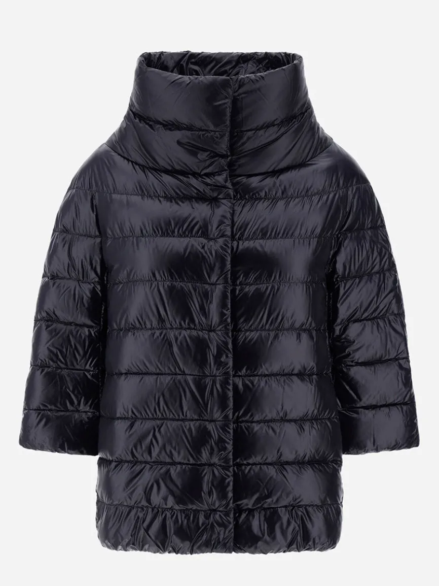 Herno Aminta 3/4 Sleeve Cocoon Jacket in Black