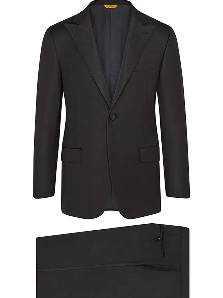Hickey Freeman (Heritage Gold) Black Peak Lapel B-Body Tuxedo
