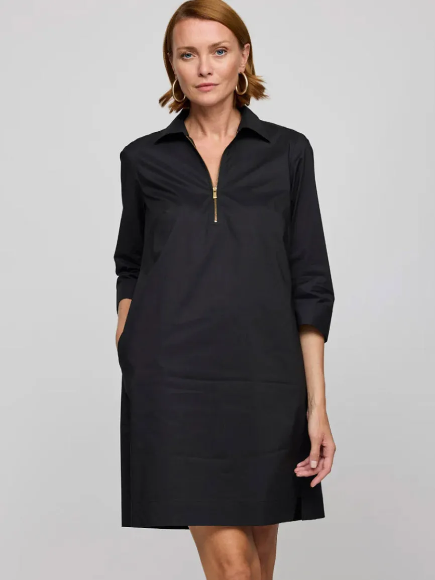 Hinson Wu Alessa 3/4 Sleeve Dress in Black