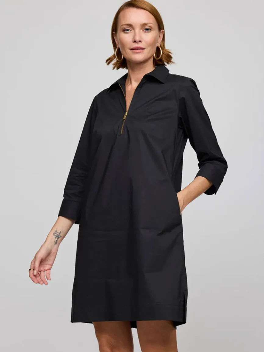 Hinson Wu Alessa 3/4 Sleeve Dress in Black