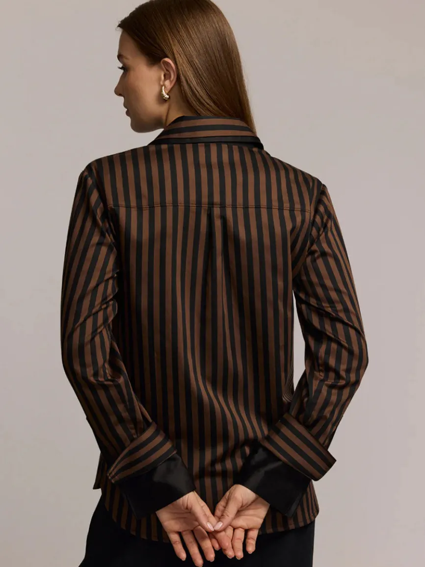 Hinson Wu Margot Long Sleeve Lace Print in Caramel/Black