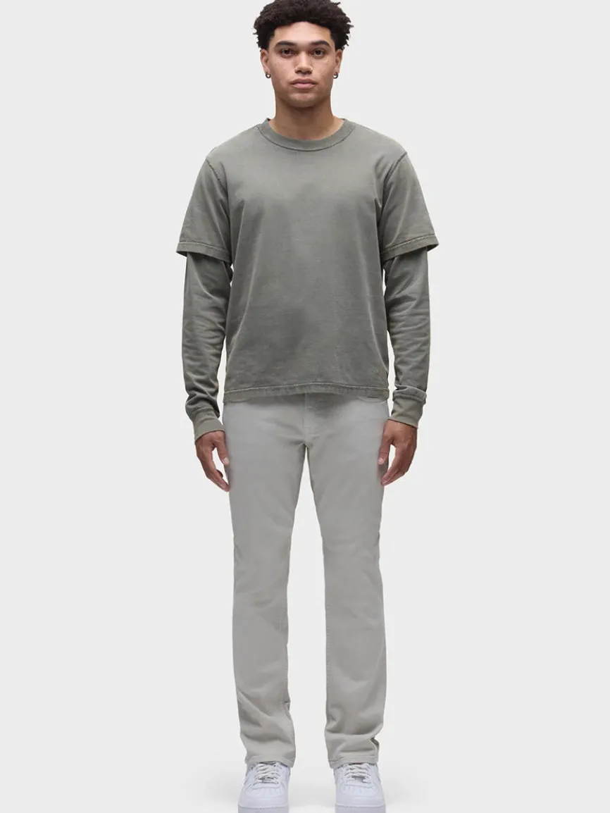 Hudson Blake Slim Straight Twill Pant in Ash