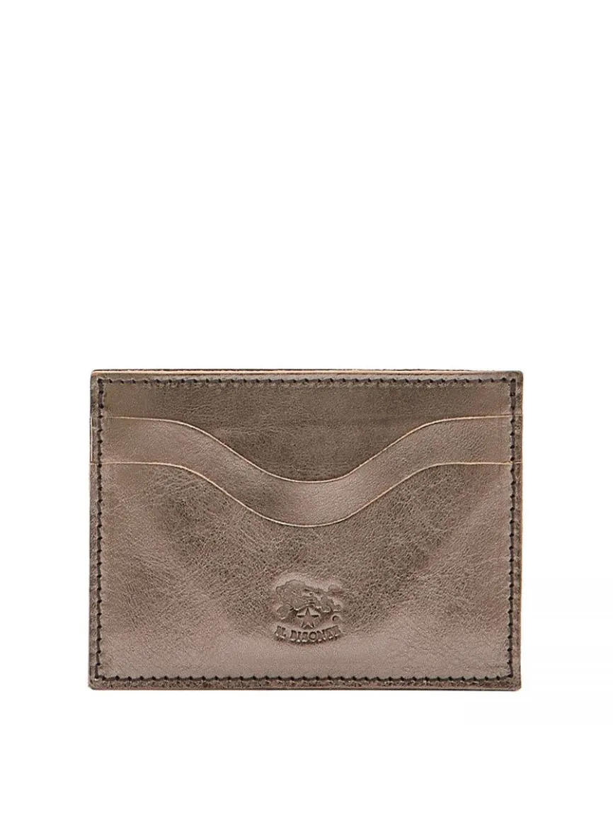 Il Bisonte Baratti Card Case in Metallic Bronze Leather