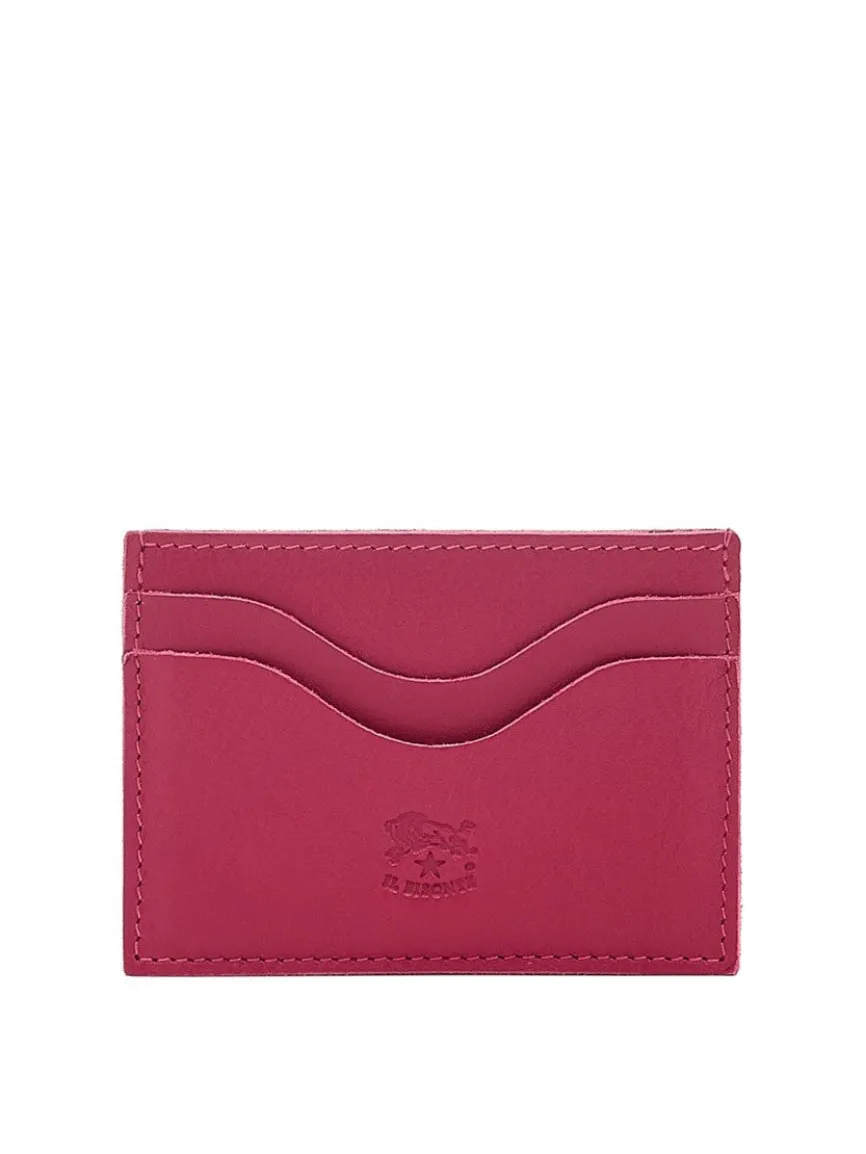 Il Bisonte Baratti Card Case in Cherry Cowhide Leather